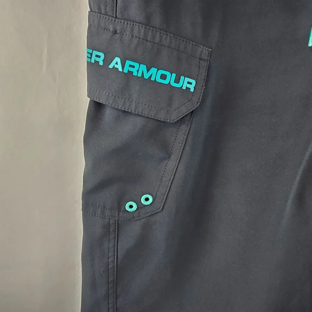 Under Armour Board Shorts Mens 30 Black Beach Swim Trunks Surf Drawstring Pocket